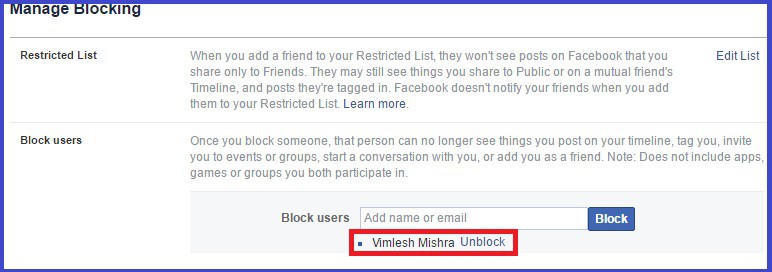 block facebook