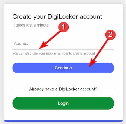 DIGILOCKER पर अकाउंट कैसे बनाये? How to create an account on DIGILOCKER?