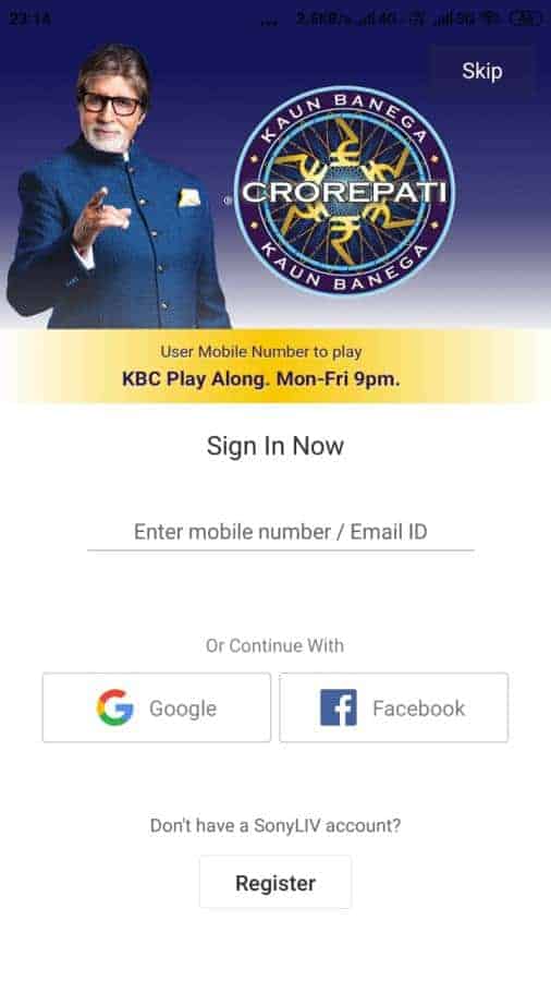 Online KBC Registration Sony Liv Par Kaise Kare