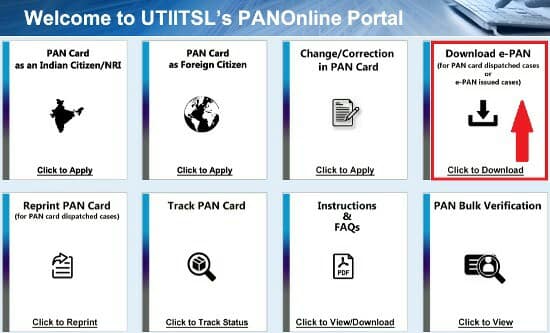 ePan Download Process in Hindi