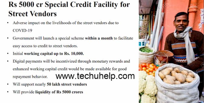 Rs 5000 cr Special Credit Facility for Street Vendors