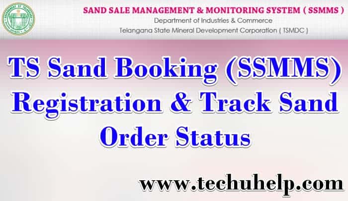 TS Sand Booking (SSMMS): Registration & Track Sand Order, Status