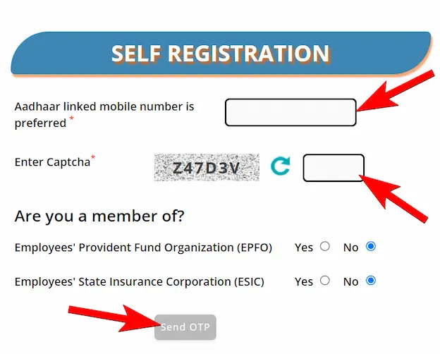 ई-श्रम पोर्टल पर रजिस्ट्रेशन कैसे करें? e-Shram Portal Self Registration Process