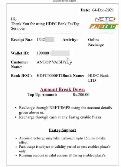 एचडीएफसी बैंक फास्टैग रिचार्ज कैसे करें? [How to do HDFC Bank Fastag Recharge?]