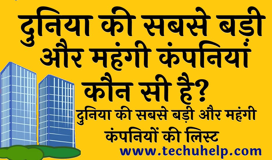 दुनिया की सबसे बड़ी और महंगी कंपनियां कौन सी है (Richest Companies in the world in Hindi)