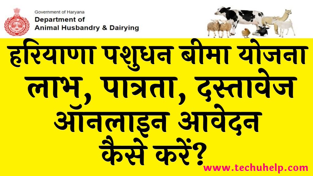 हरियाणा पशुधन बीमा योजना 2022 लाभ पात्रता दस्तावेज व आवेदन प्रक्रिया