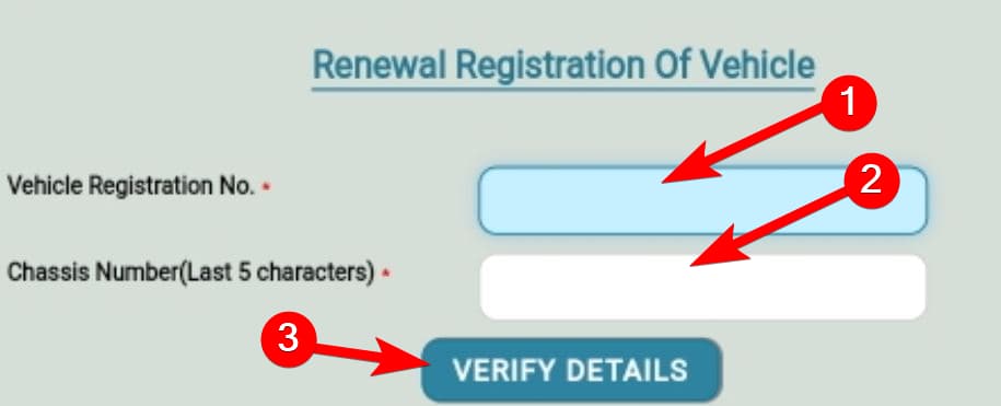 आरसी नवीनीकरण के लिए ऑनलाइन प्रक्रिया Online Process for RC Renewal in Hindi 1